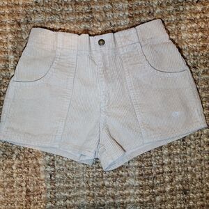 Vintage Ocean Pacific OP Womens Tan Corduroy High Waist Shorts Longrider XS 2